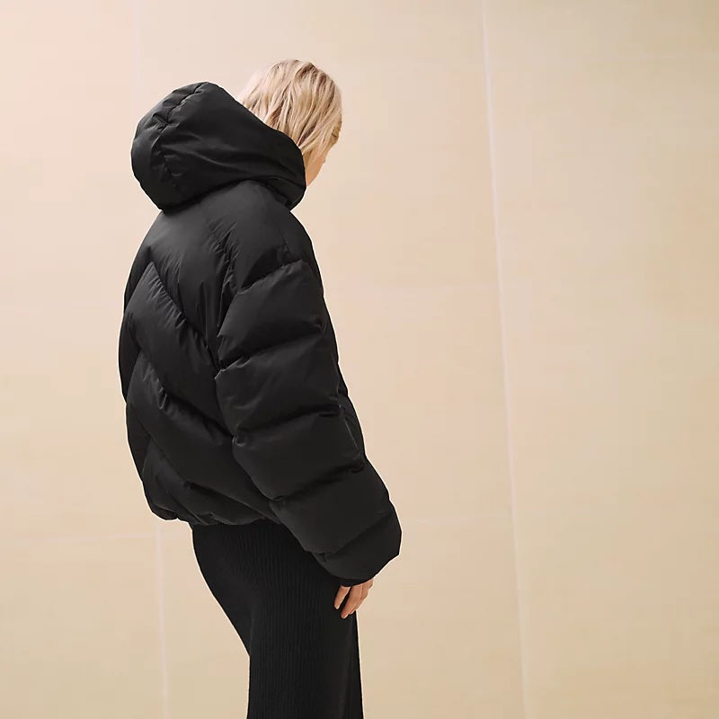 HERMÈS HOODED SHORT PUFFER COAT