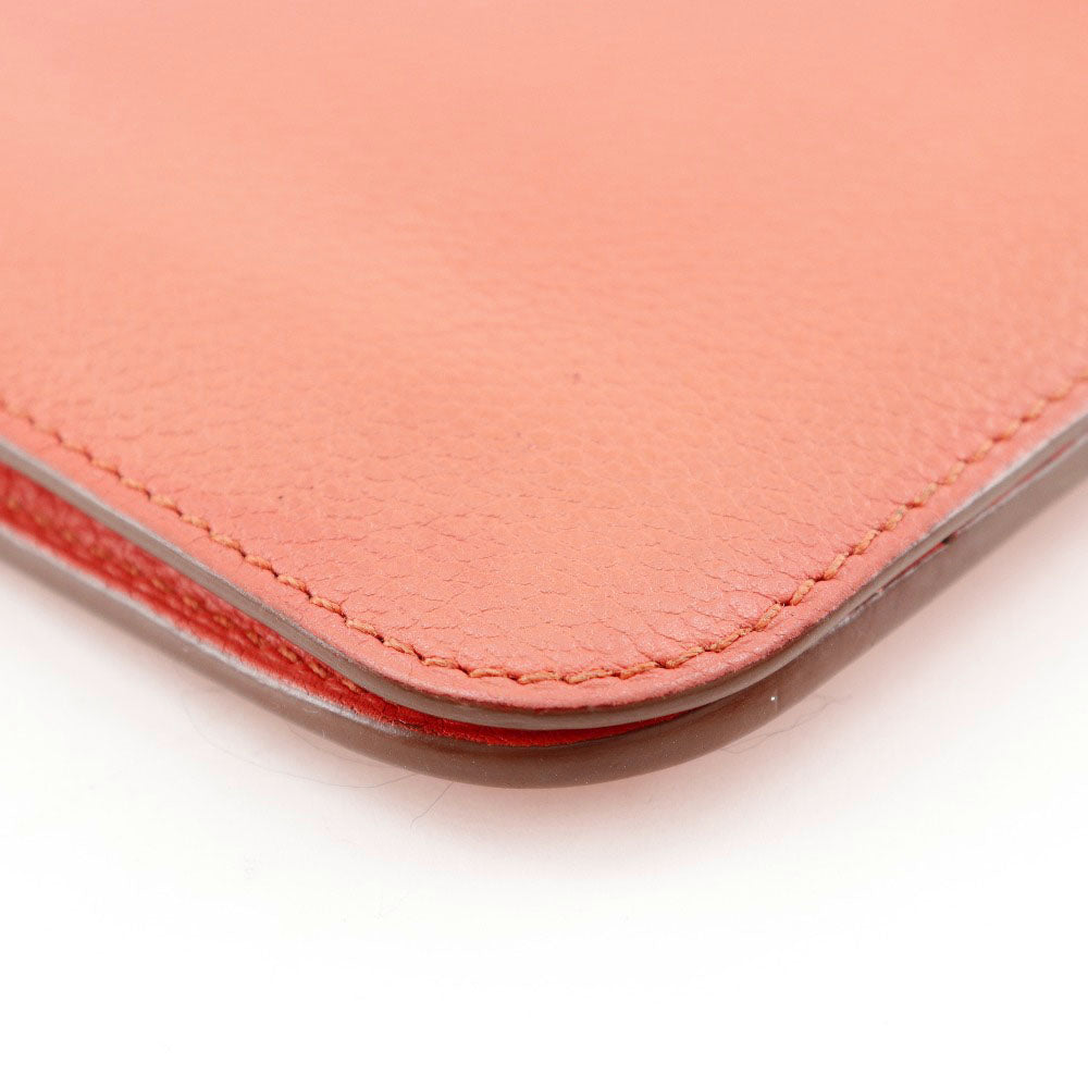 HERMES Long Wallet Purse Shave pink Dogon GM Women