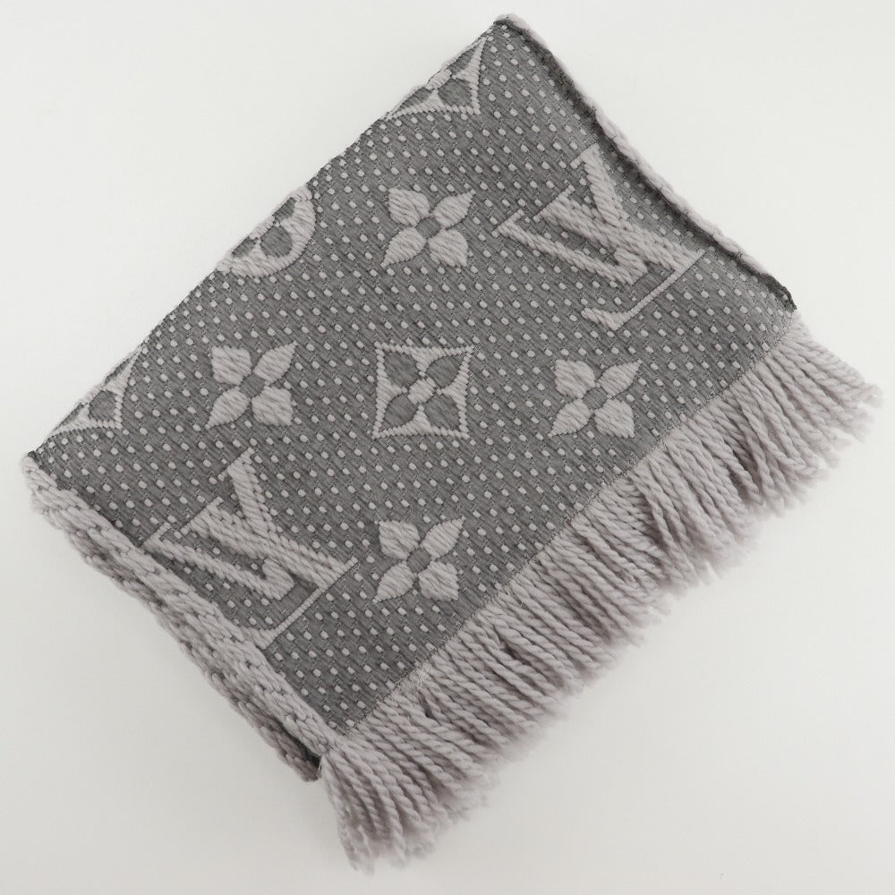 LOUIS VUITTON Scarf M74742 wool gray Esharp Logomania Women