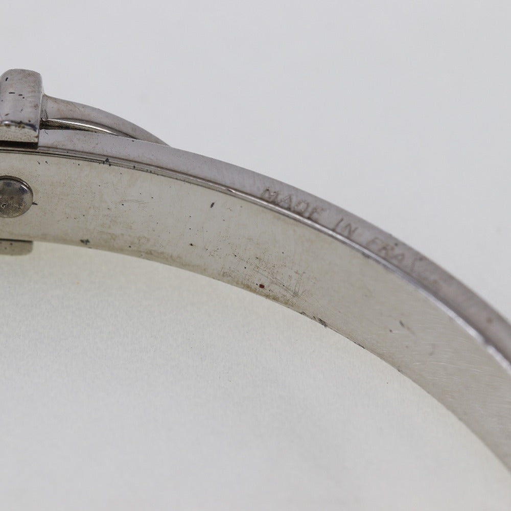 HERMES Bangle metallic Silver Belt motif