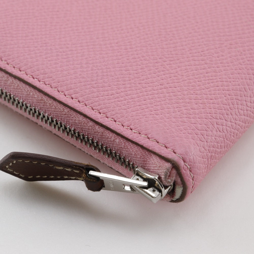 HERMES Long Wallet Purse Epsom pink Azap long silk in Women