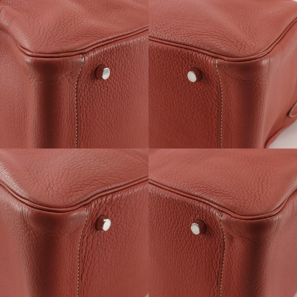 HERMES Handbag Togo Orange / Silver Metal 2WAYShoulder Lindy 34 Women