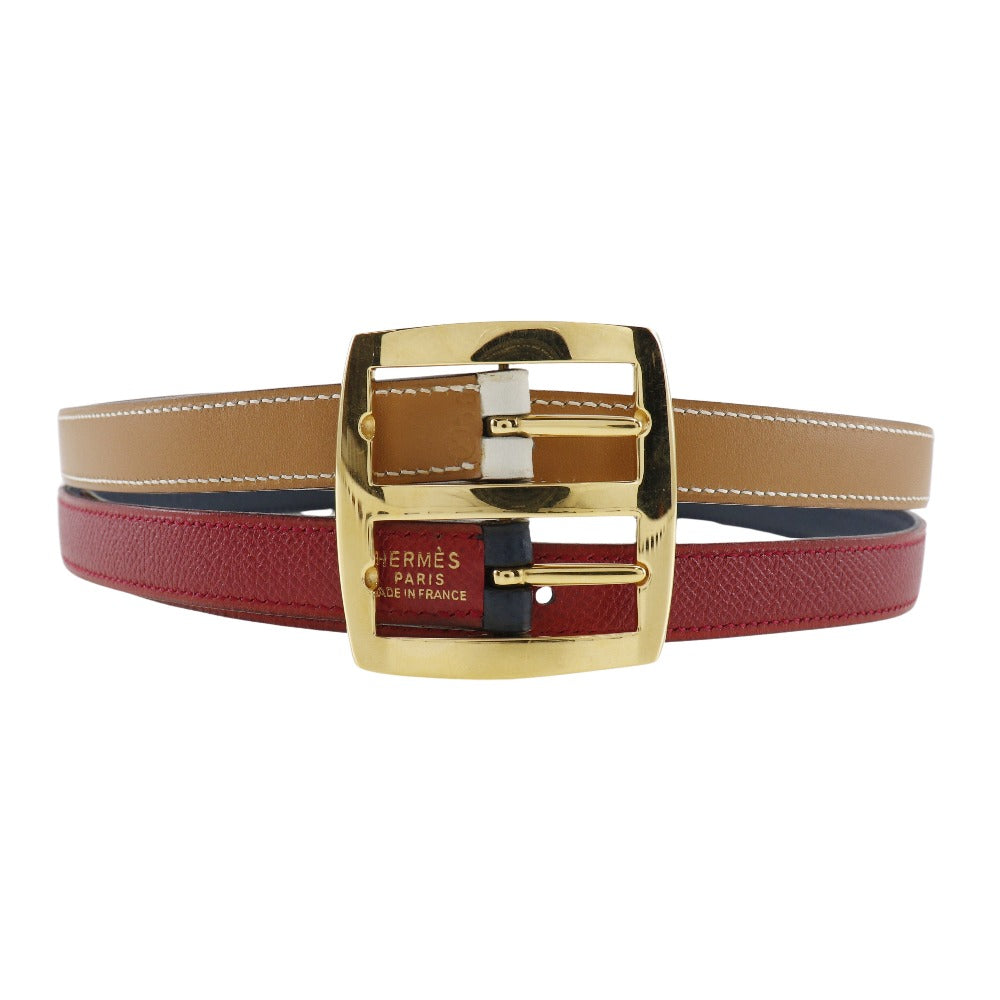HERMES belt Courchevel, Swift multicolor reversible Women 70