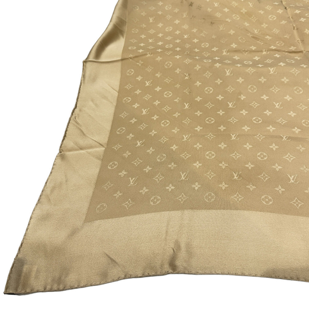 LOUIS VUITTON scarf silk beige Women