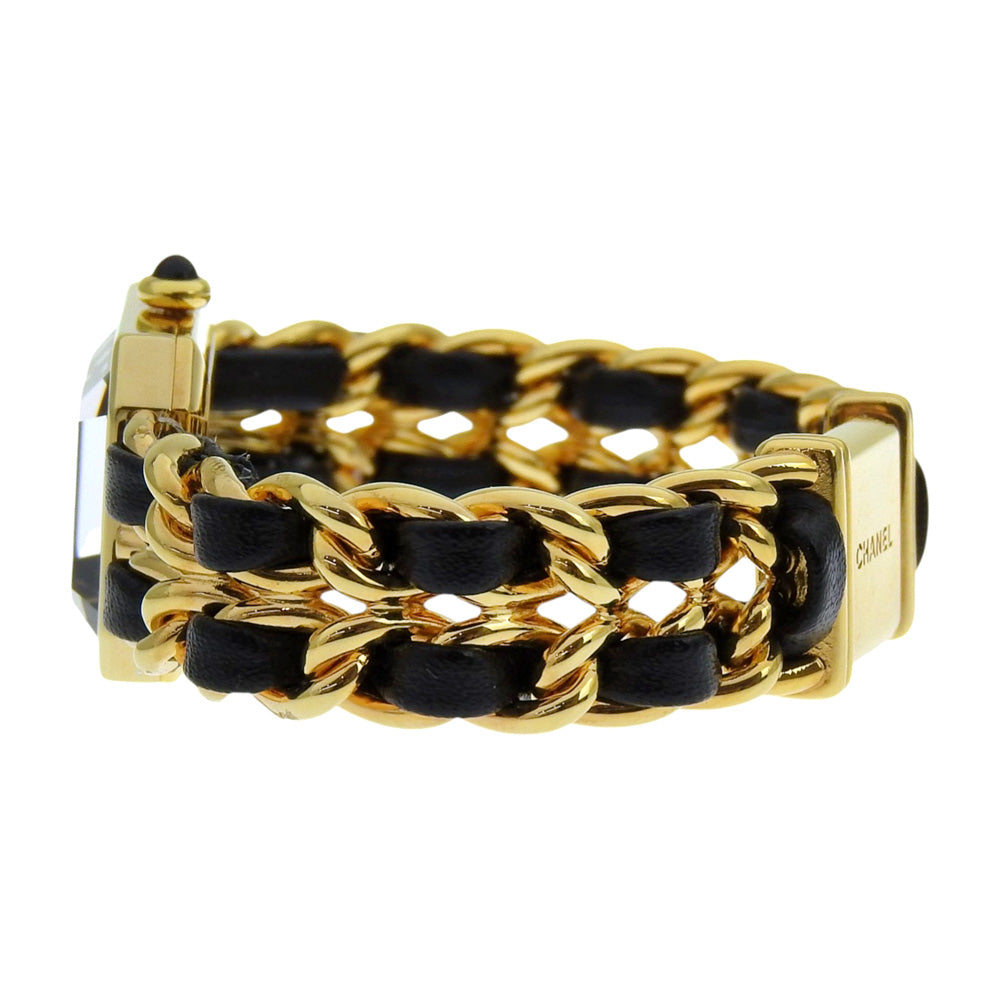 CHANEL Watches Quartz H0001 Plated Gold , Leather black Premiere S black dial