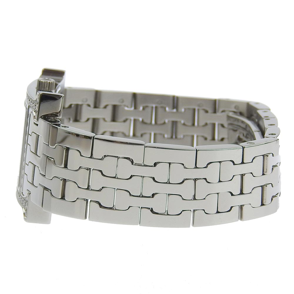 HERMES Watches Quartz HH1.230 Stainless Steel, Diamond Silver Diamond Bezel H watch Ivory dial Women