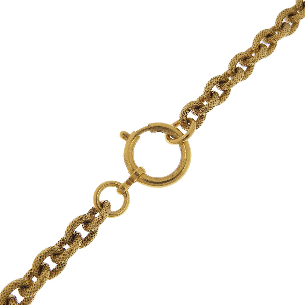 CHANEL Necklace Plated Gold, Glass gold vintage COCO Mark Women