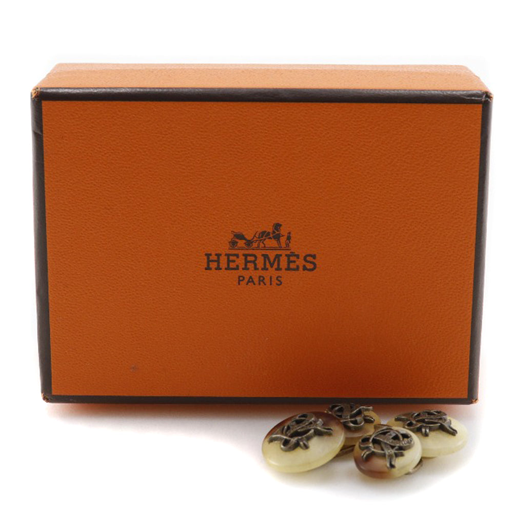 HERMES cuffs Buffalo horn Beige / Brown rap