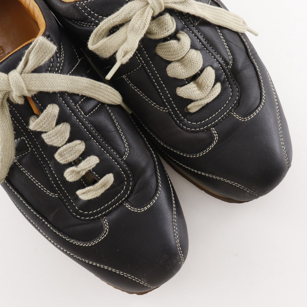 HERMES sneakers leather black H logo quick 36