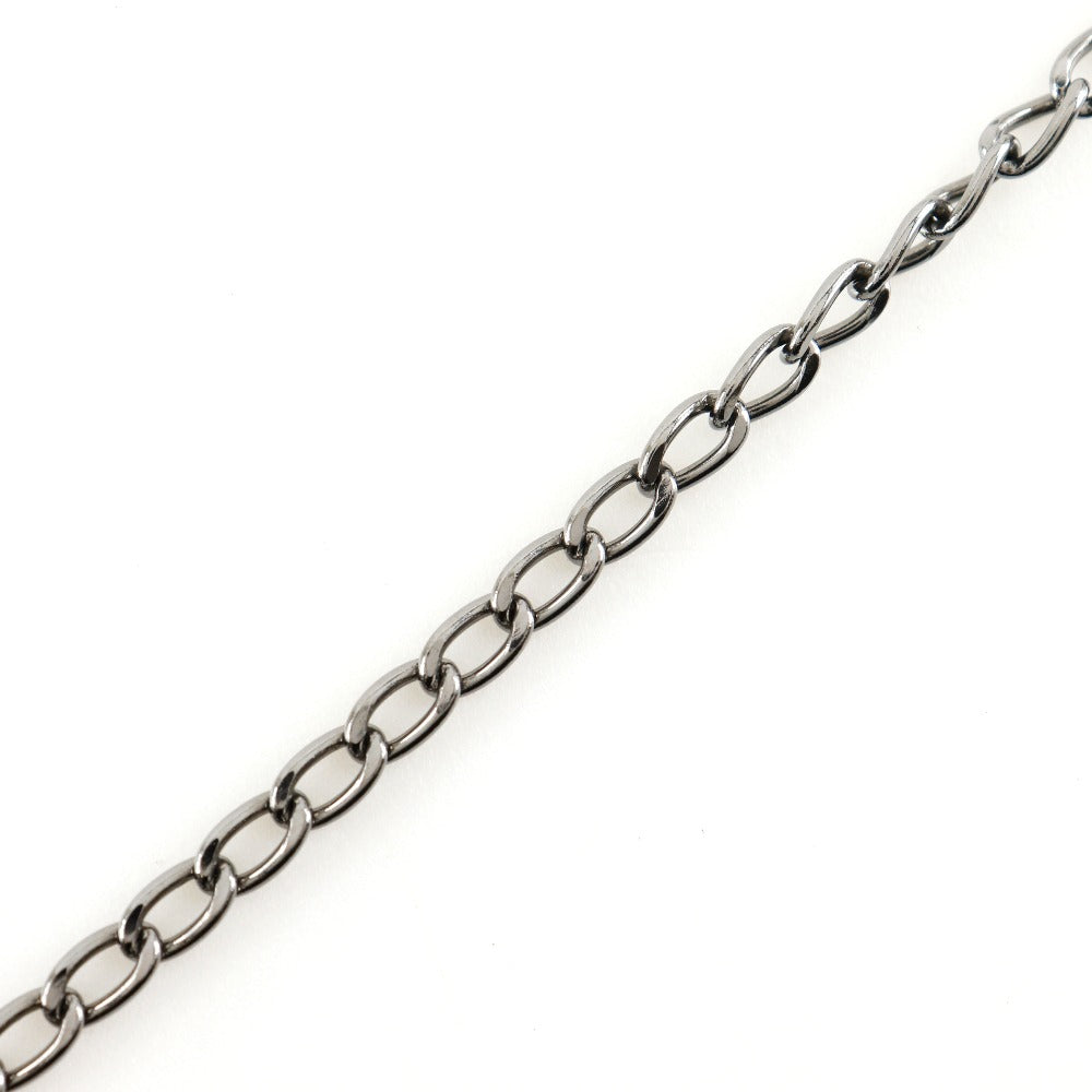 CHANEL Necklace Metal, Rhinestone Silver / black COCO Mark