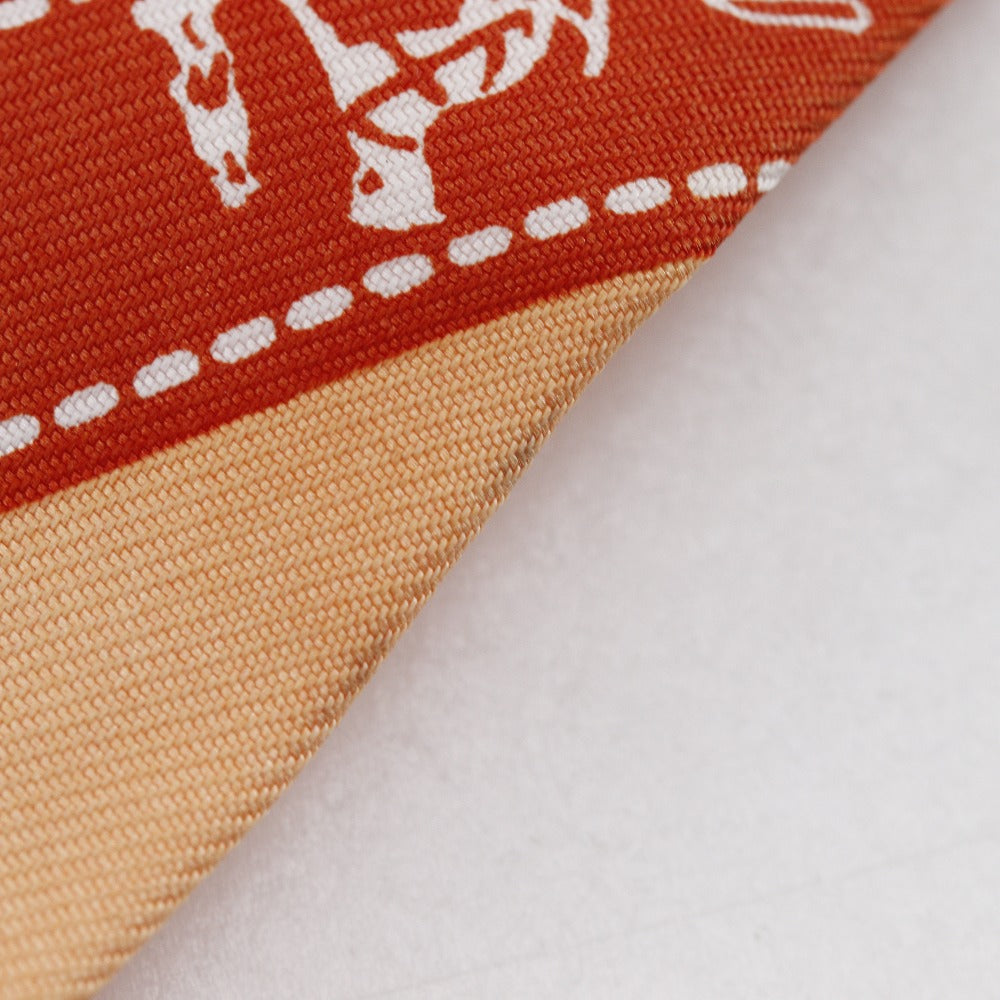 HERMES scarf silk Orange BOLDUC Twilly