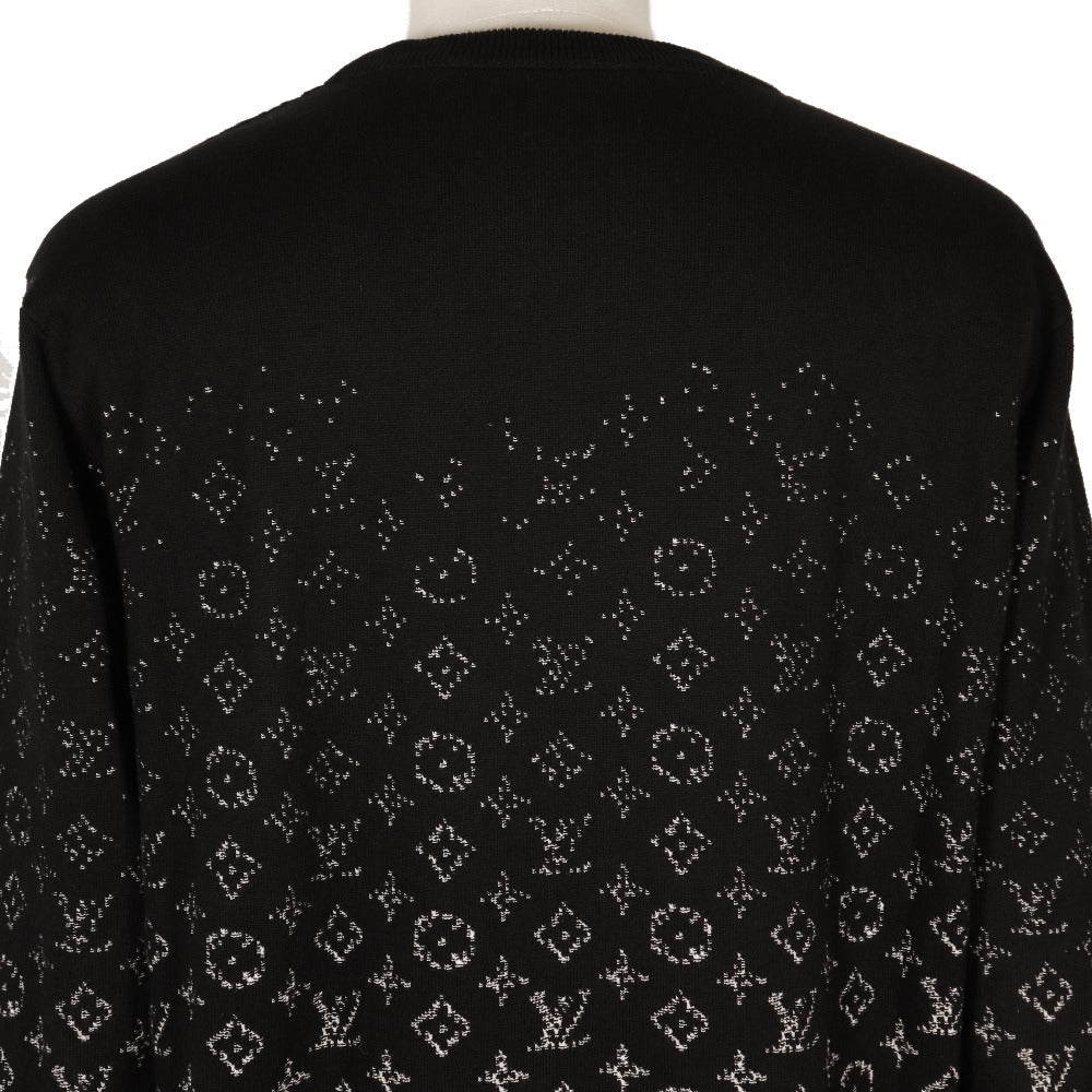 LOUIS VUITTON sweater RM232Q USO HKN44W cotton black Gradation monogram gradient mens M