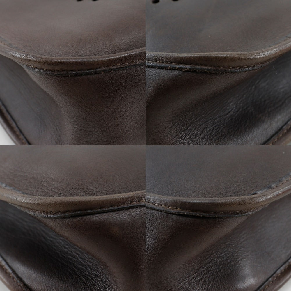 HERMES Shoulder Bag Calfskin Brown Evelyn Evelyn PM