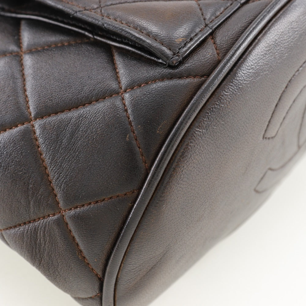 CHANEL Backpack lambskin Brown vintage COCO Mark Matrasse Women