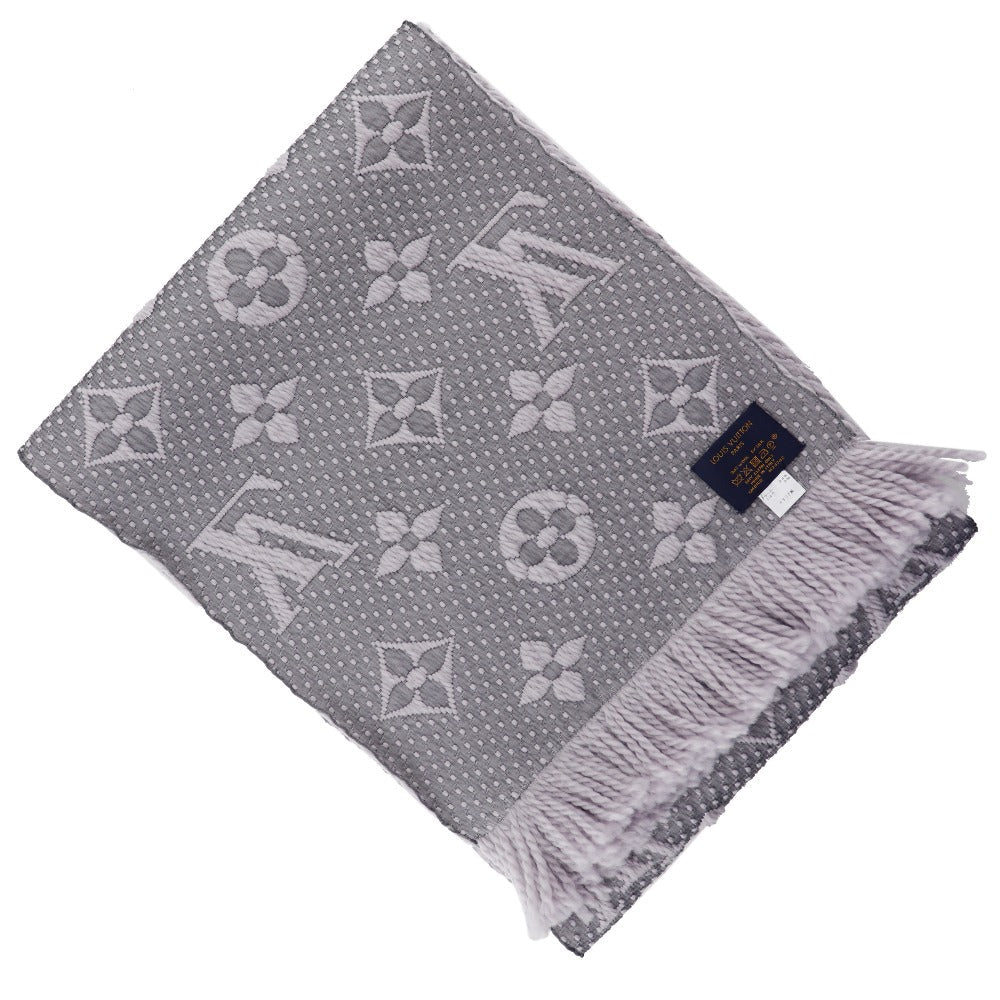 LOUIS VUITTON Scarf Wool, Silk gray Esharp Logomania unisex(Unisex)
