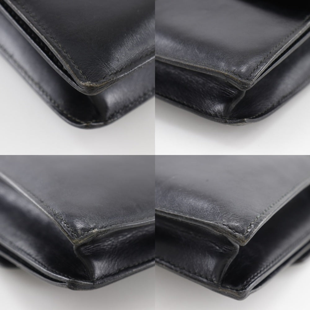 HERMES Clutch bag Box scarf black business bag Pochette jet