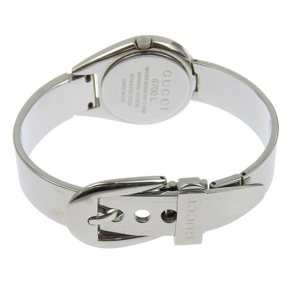 GUCCI Watches Quartz 6700L Stainless Steel Silver black dial Women