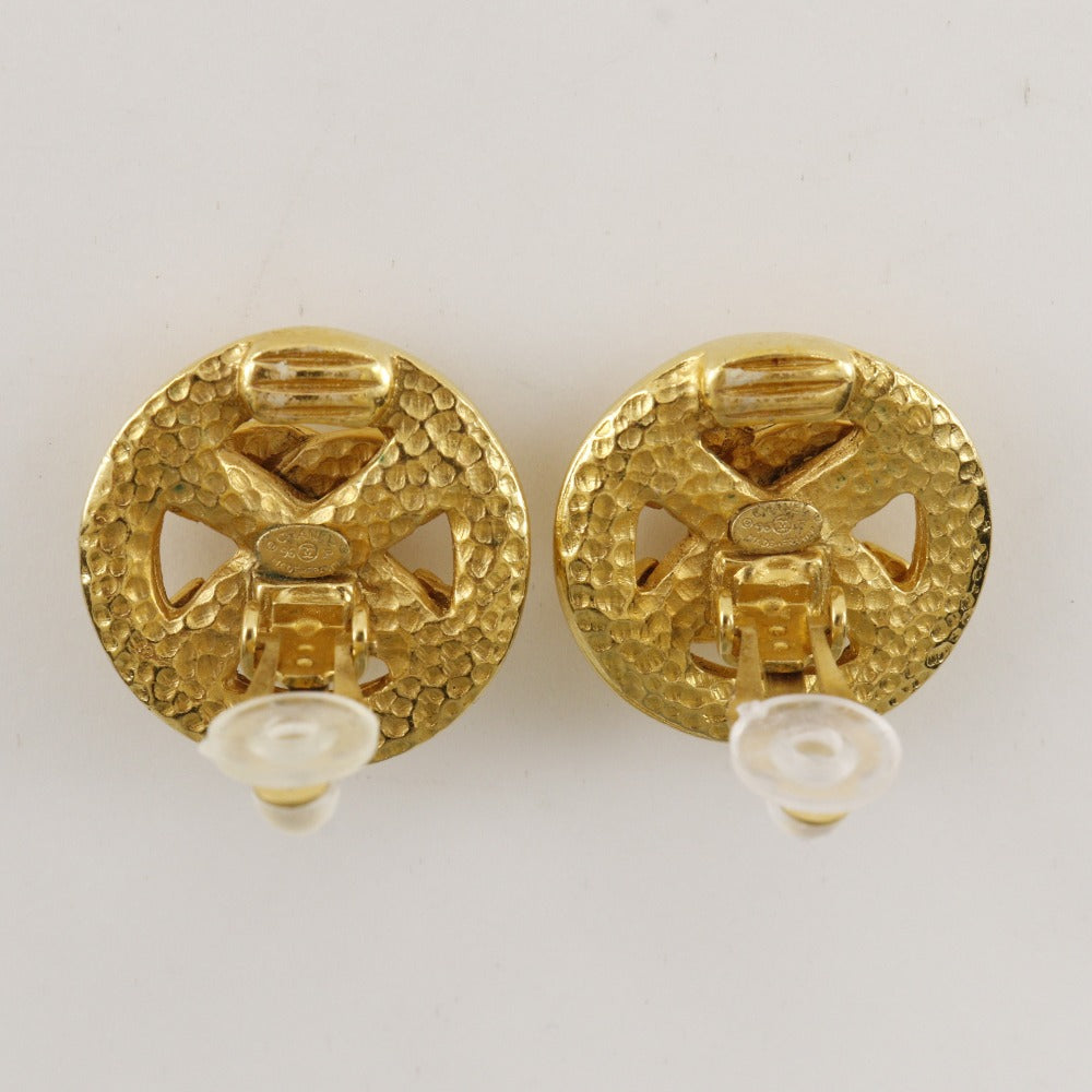 CHANEL Earring Plated Gold gold vintage COCO Mark Women