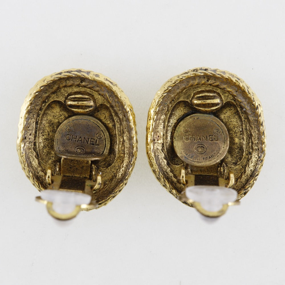 CHANEL Earring Plated Gold gold vintage COCO Mark Women