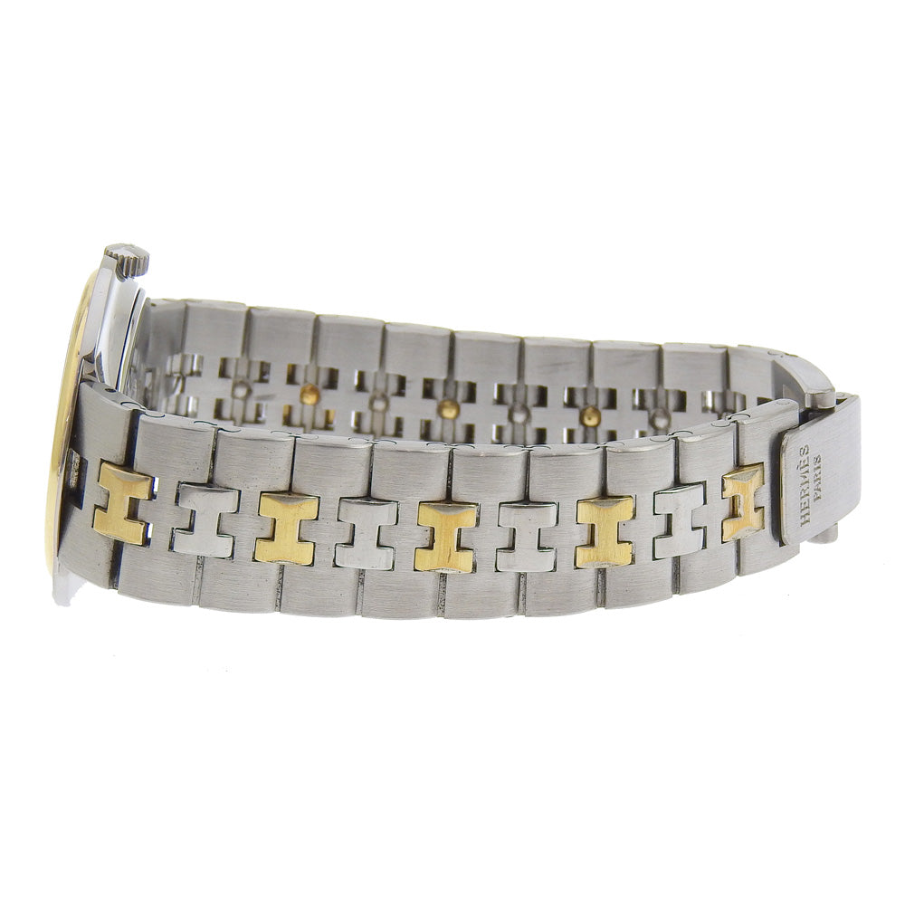 HERMES Watches Quartz Stainless Steel , Plated Gold Silver profile Ivory dial Women