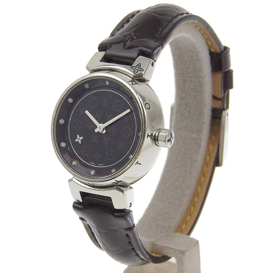 LOUIS VUITTON Watches Quartz Q12M3 Stainless Steel, Monogram Vernis wine-red Disc Dearmon PM Tambour Bordeaux dial Women