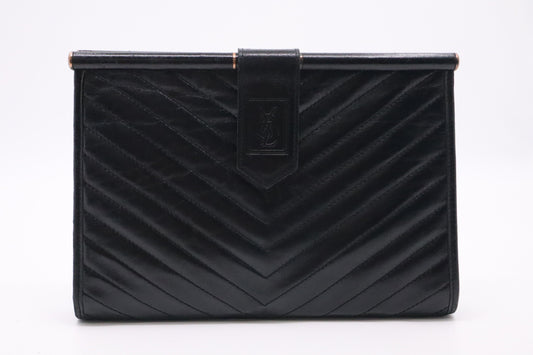 YSL Saint Laurent Clutch in Black Leather