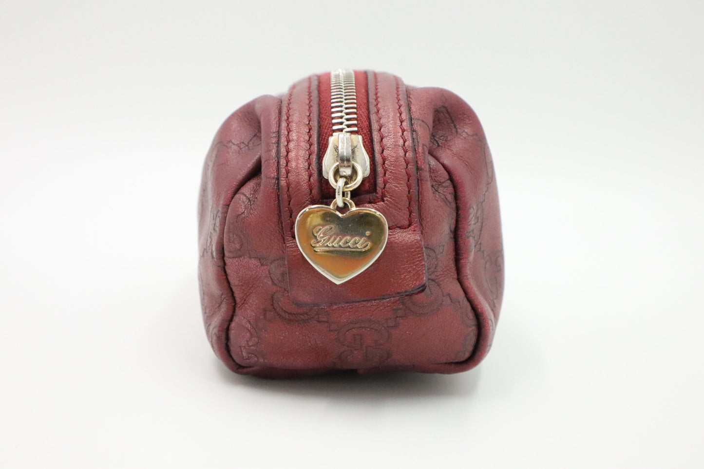 Gucci Cosmetics Pouch in Burgundy Guccissima Leather