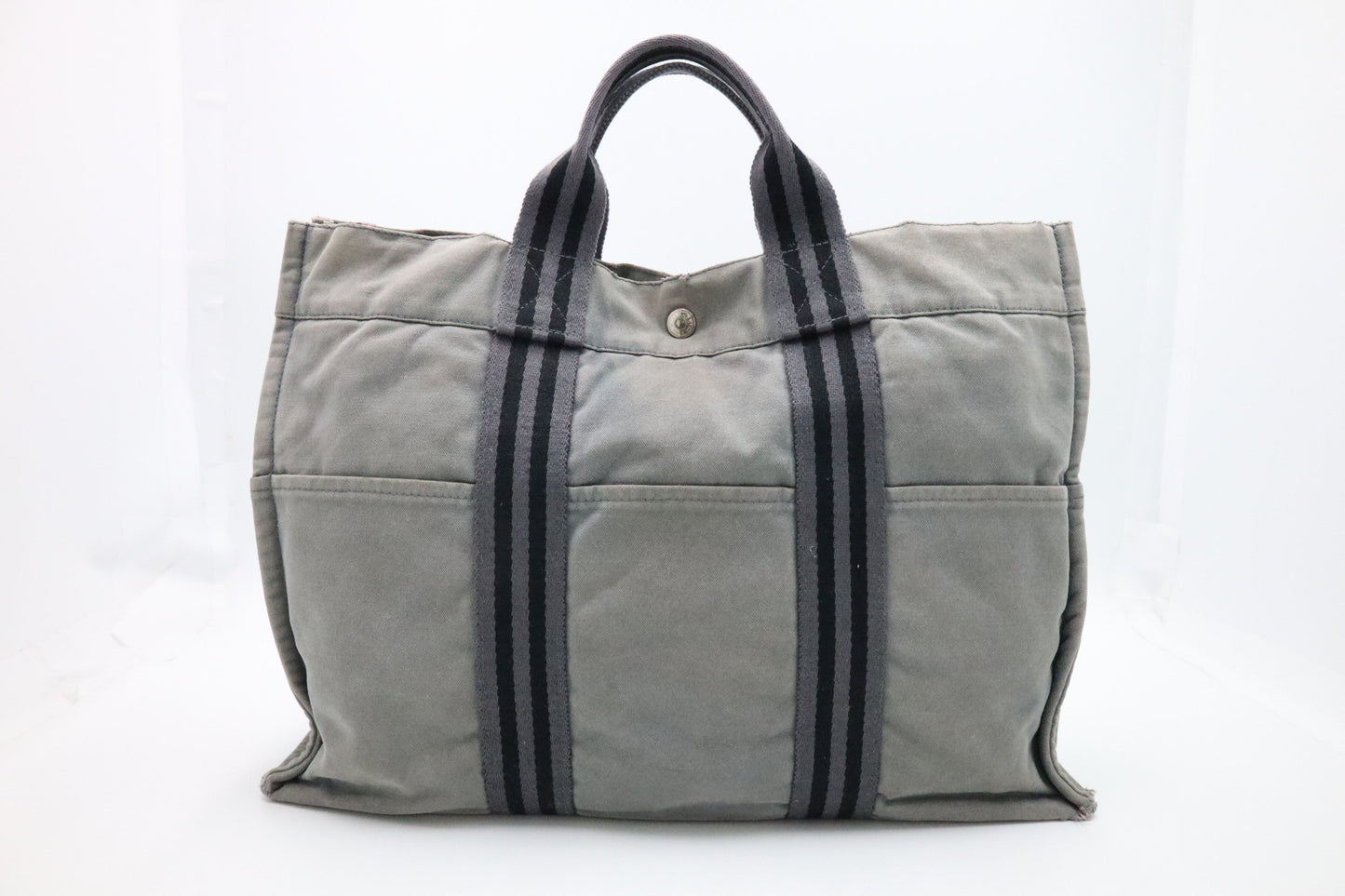 Hermes Herline Fourre-Tout MM in Grey Canvas