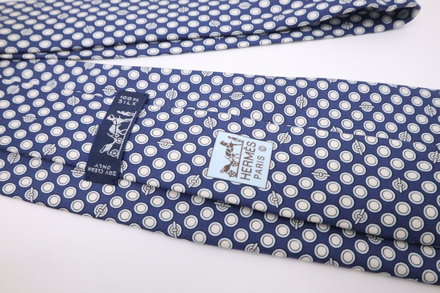 Hermes Tie in Blue Silk