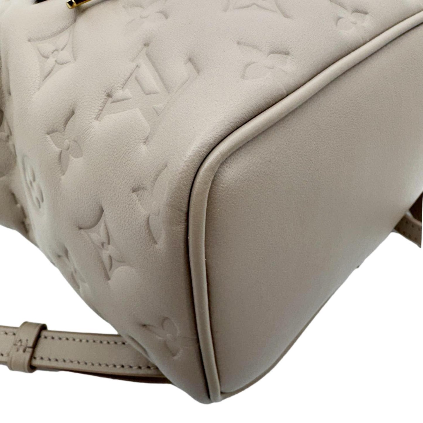 LOUIS VUITTON Coussin PM Embossed Monogram Leather Backpack Galet