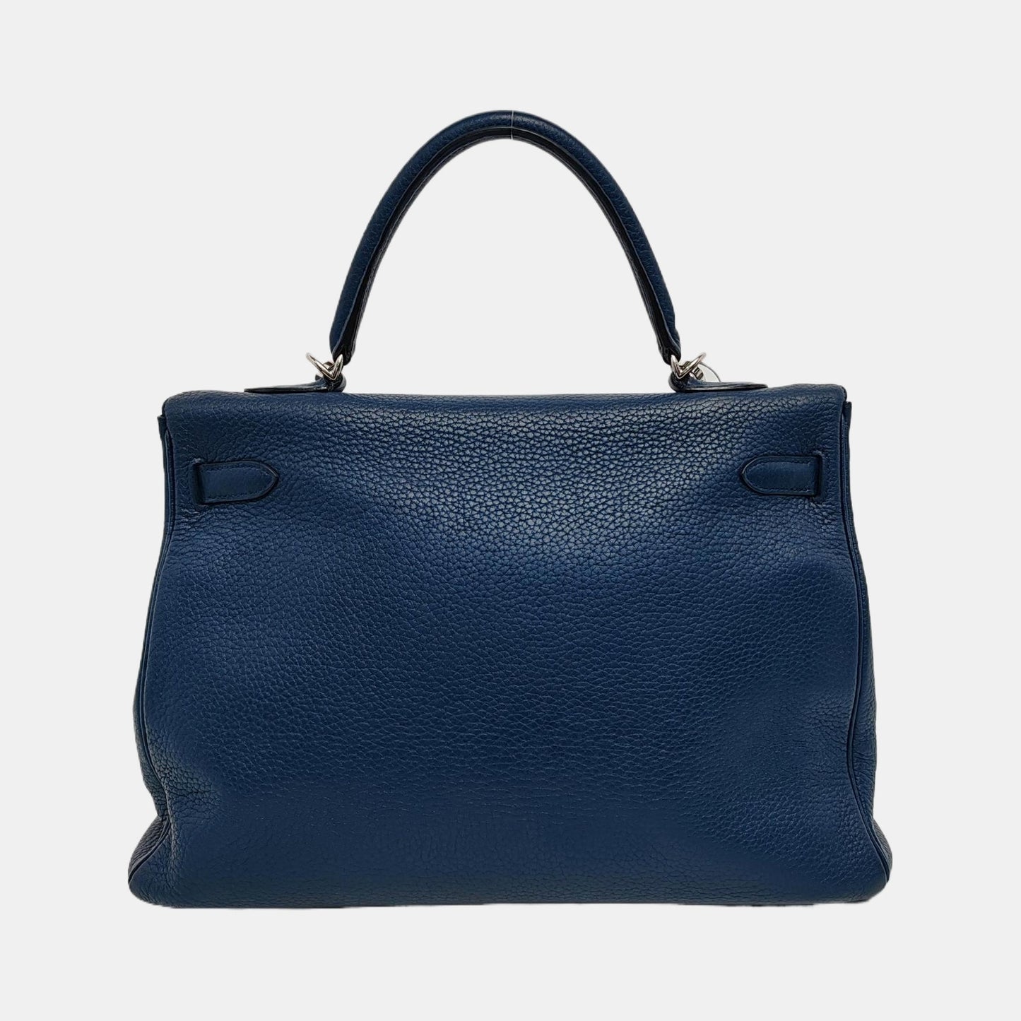 Hermes Kelly 35 Retourne Navy 7P Blue de Prusse Clemence Leather Palladium Hardware 2010