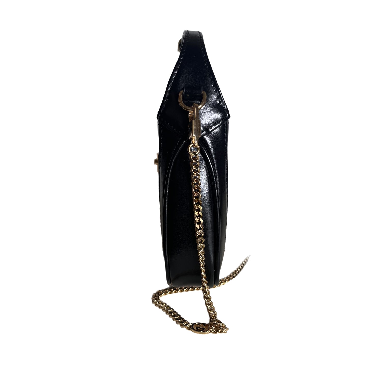 Gucci Jackie 1961 Super Mini Black Leather Bag with Chain Strap