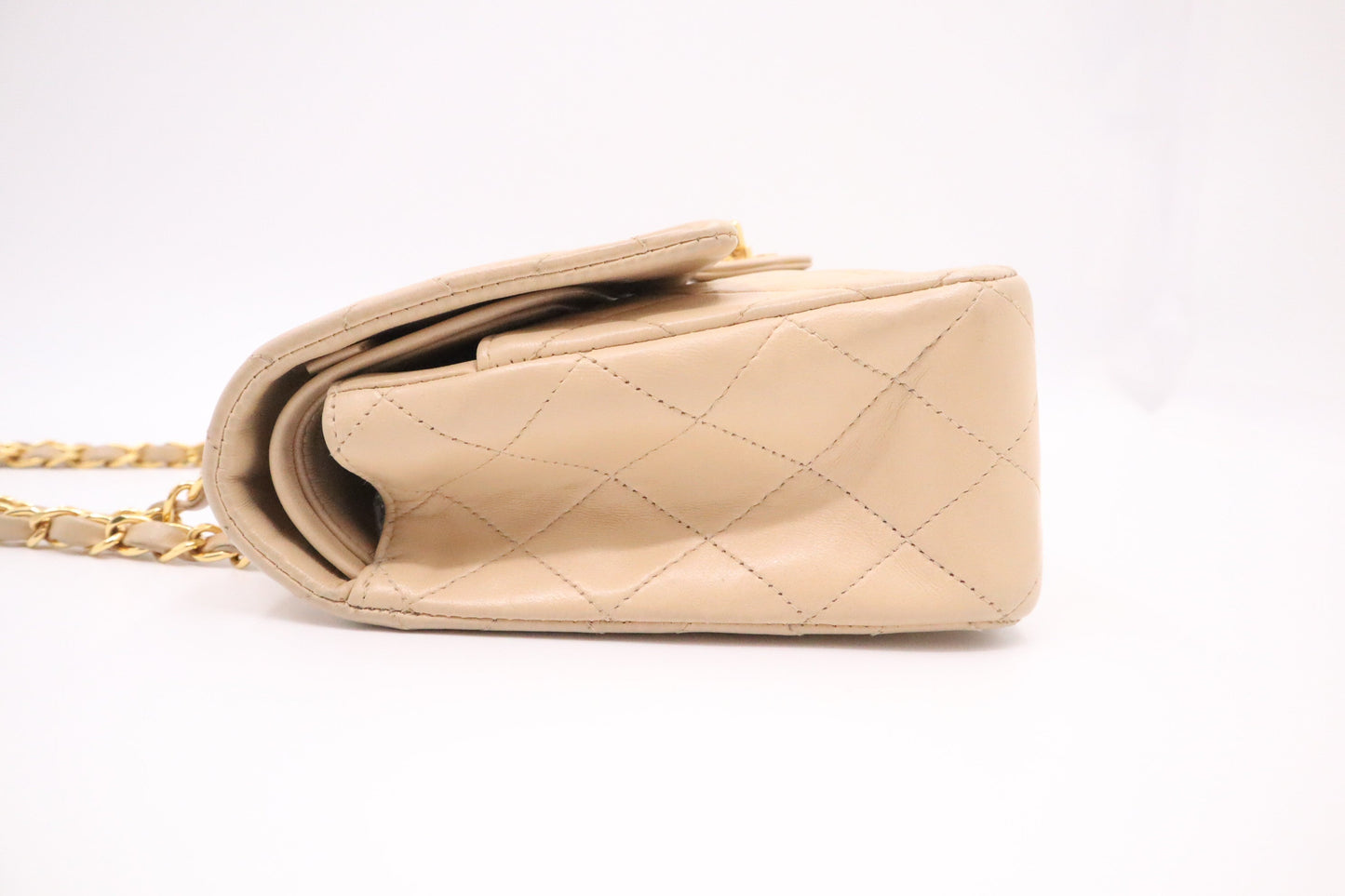 Chanel Medium Double Flap in Beige Mattelassé Leather