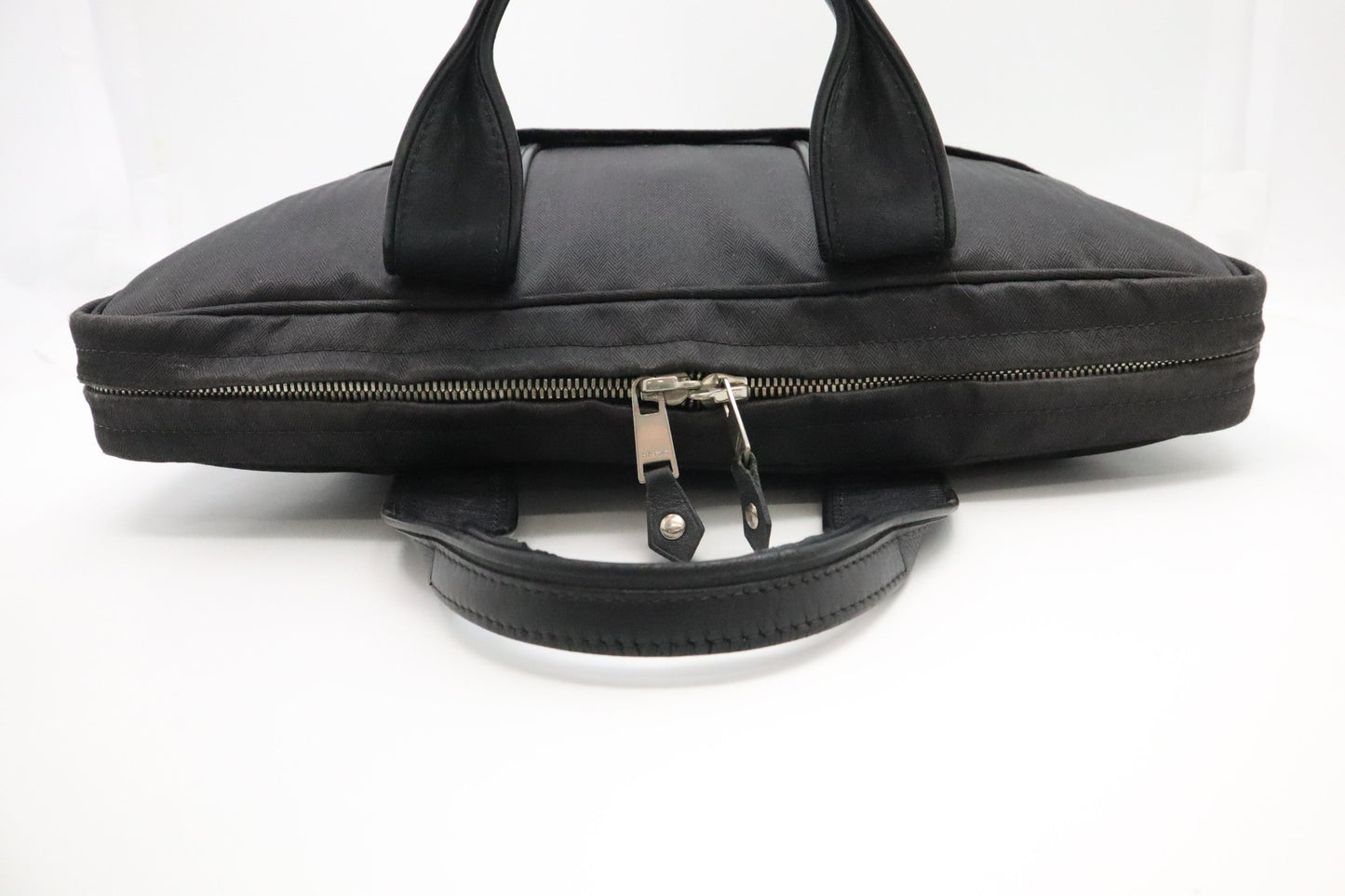 Hermes Acapulco Ordinateur Briefcase in Black Canvas