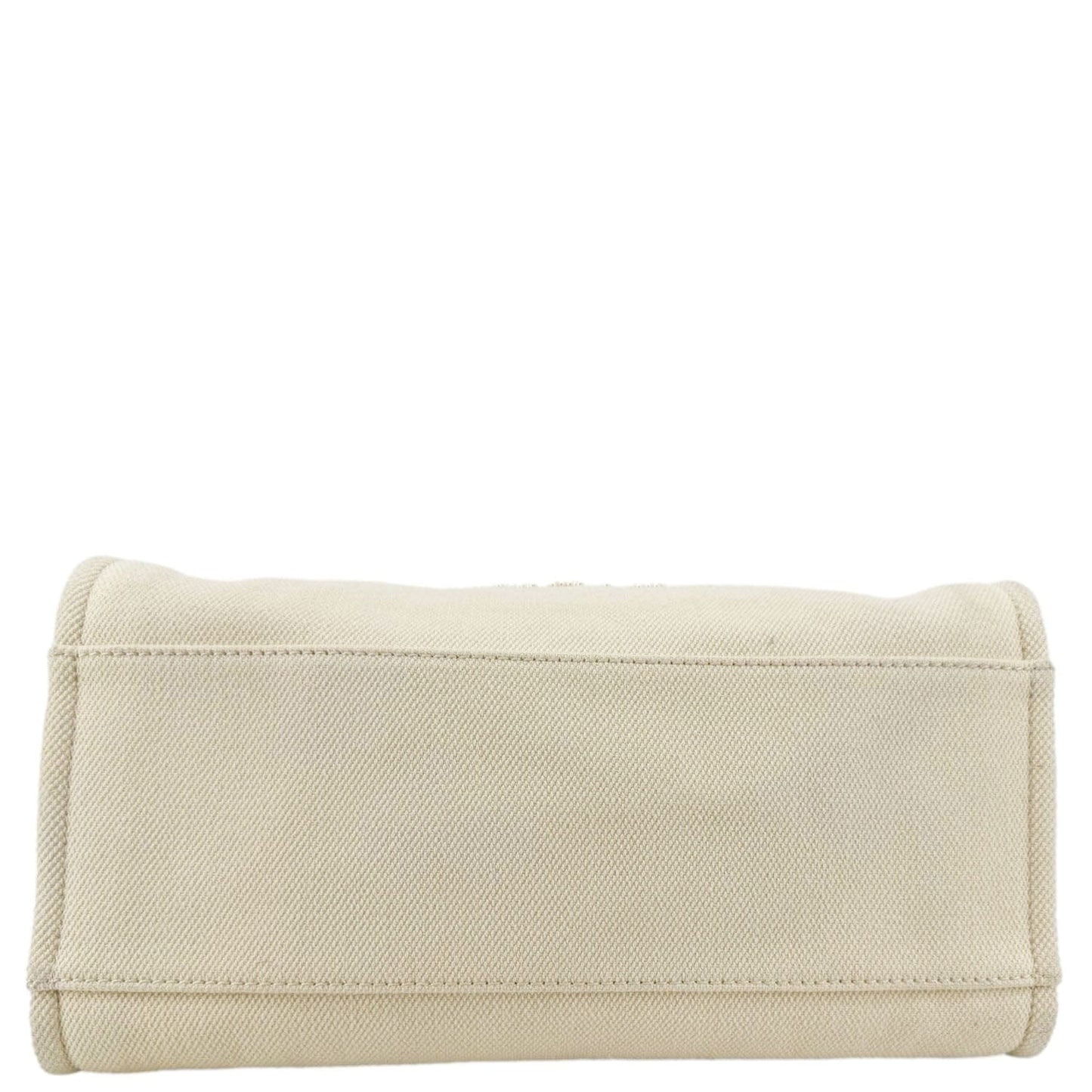 CHANEL Deauville Large Pearl Embellished Canvas Tote Bag Cream
