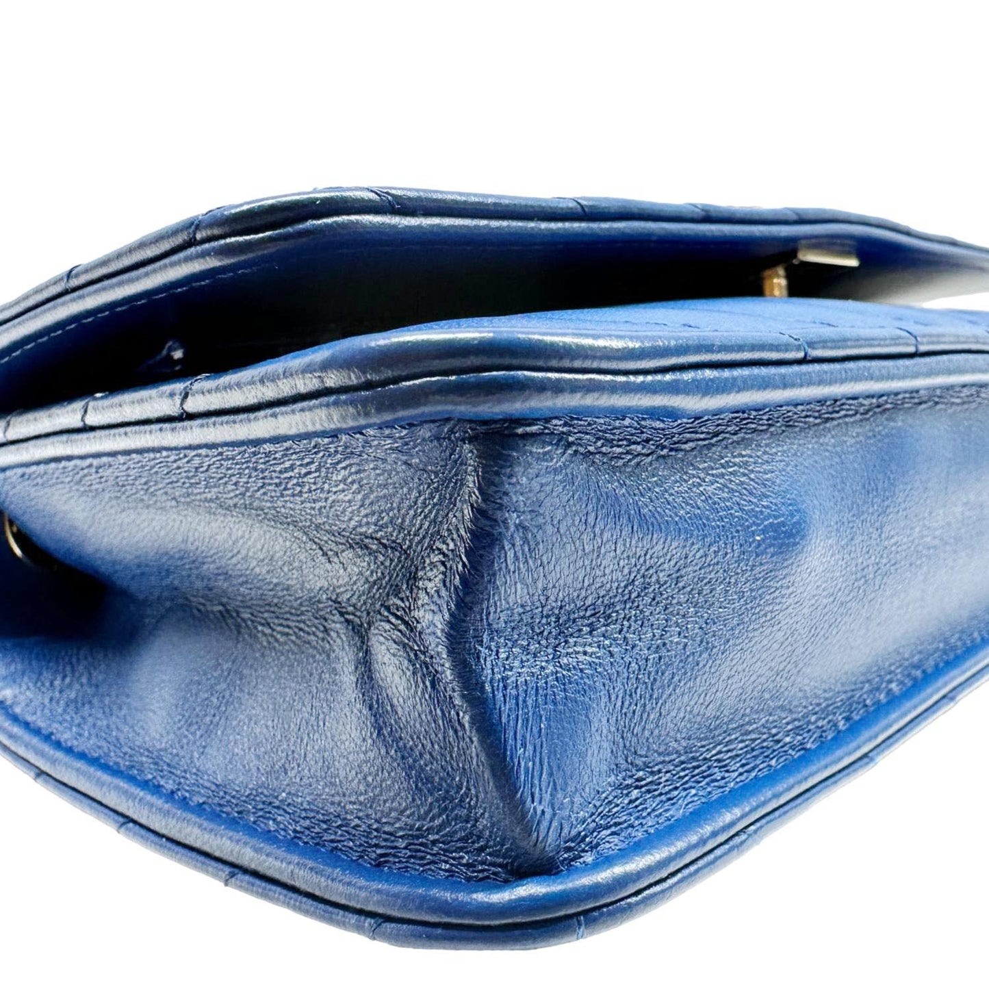 CHANEL Trendy CC Quilted Leather Wallet On Chain Crossbody Bag Blue