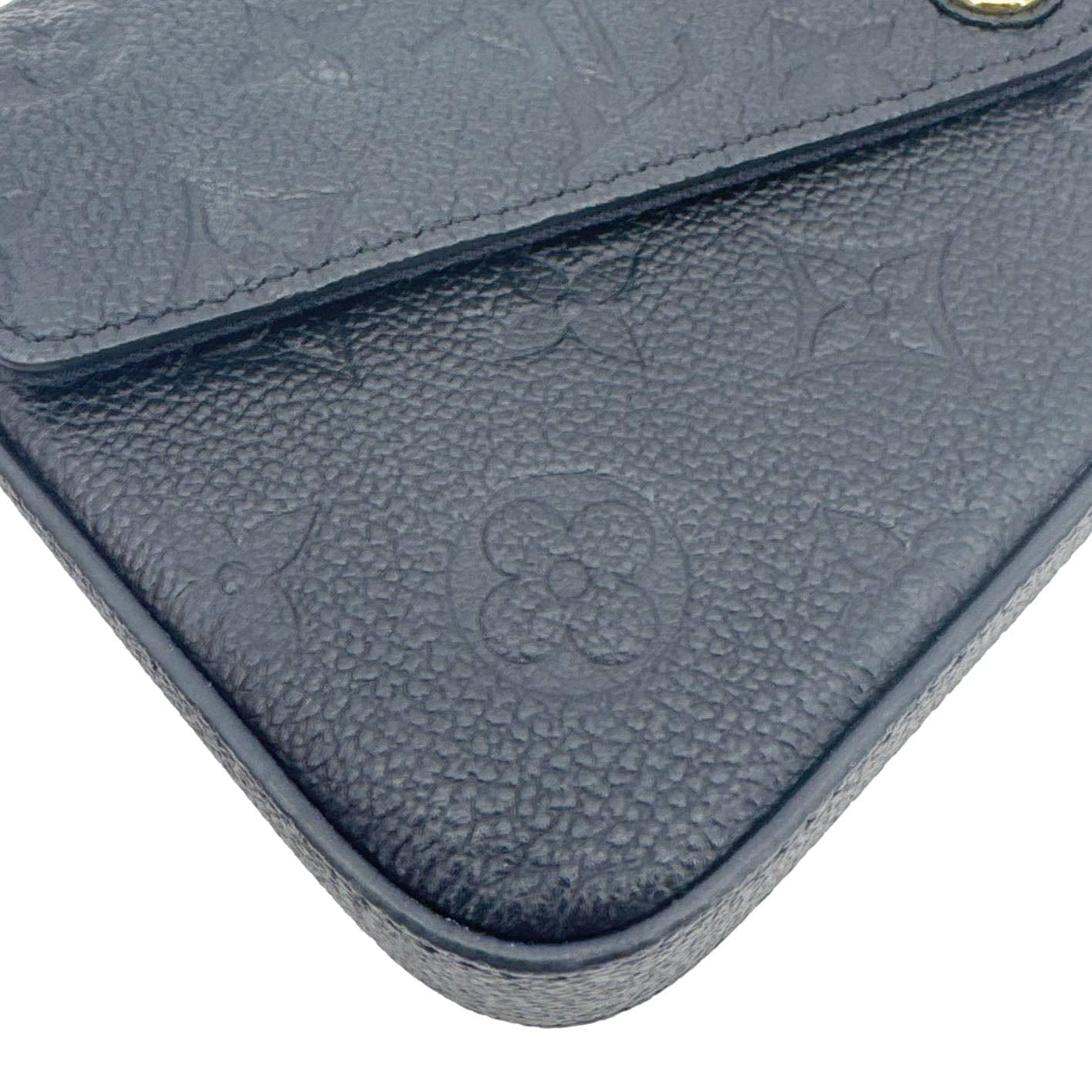 LOUIS VUITTON Felicie Pochette Monogram Empreinte Crossbody Bag Black