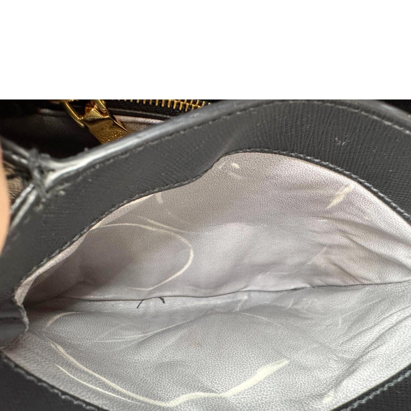 PRADA Sound Mini Saffiano Leather Crossbody Bag Black