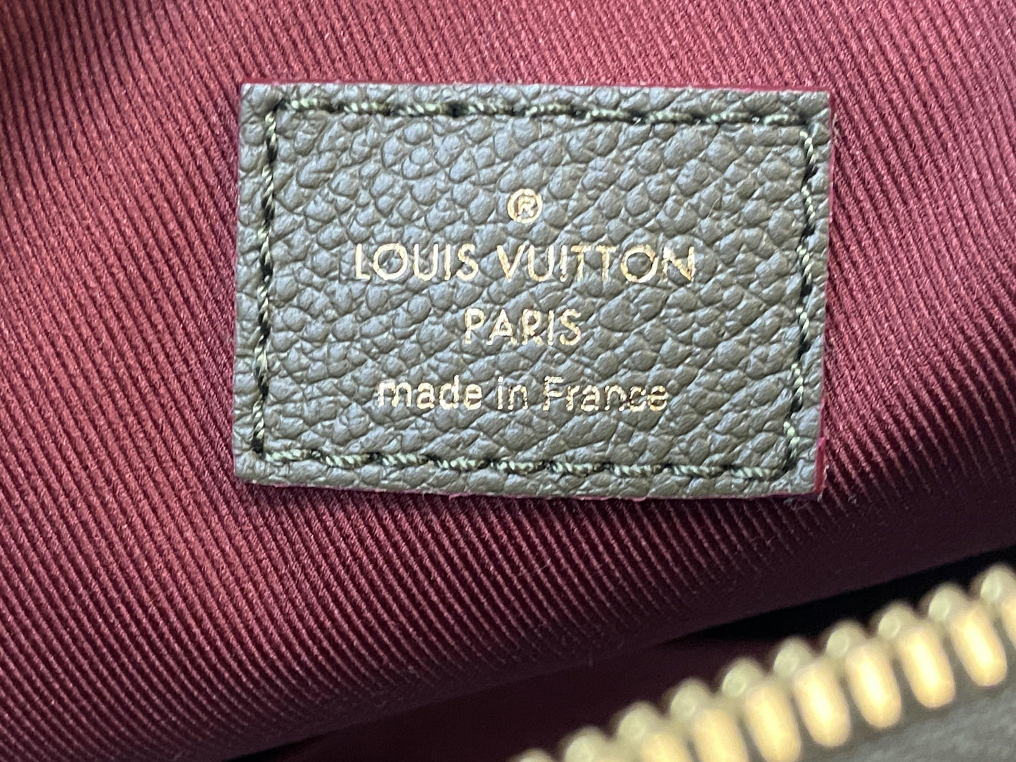 LOUIS VUITTON Ponthieu PM Empreinte Leather Shoulder Bag Olive