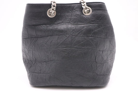 YSL Saint Laurent Mini Bucket Shoulder Bag in Black Leather
