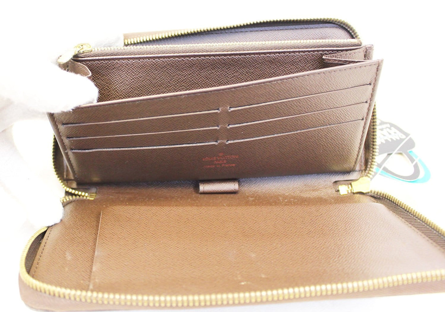 LOUIS VUITTON Damier Ebene Brown Zippy Wallet