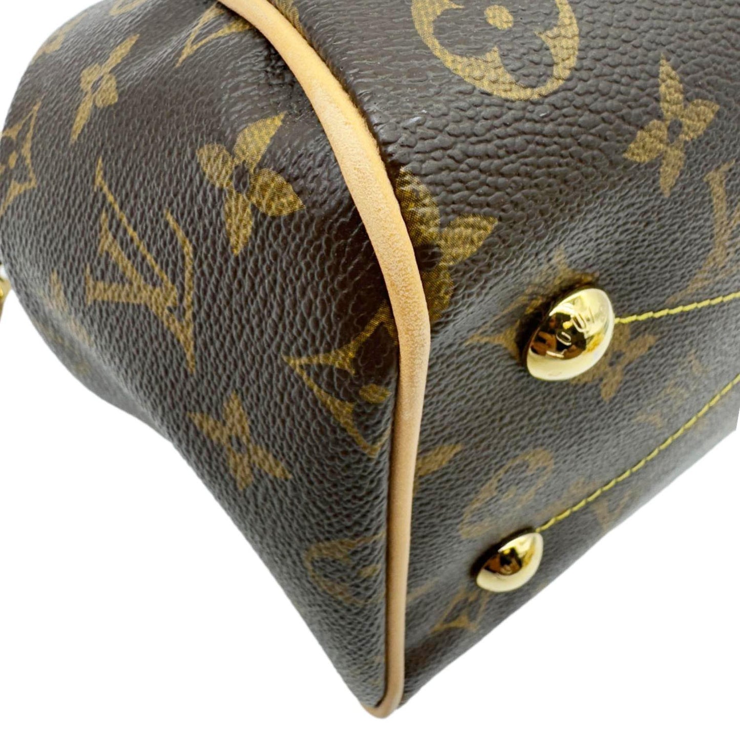 LOUIS VUITTON Tivoli PM Monogram Canvas Satchel Bag Brown