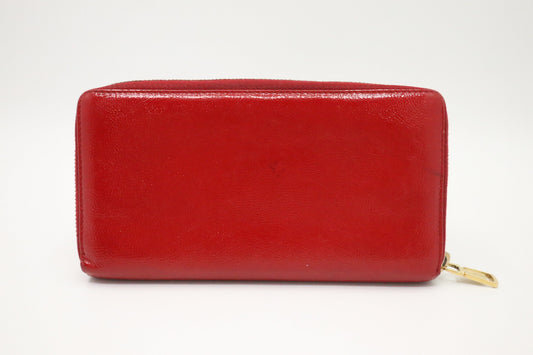 YSL Saint Laurent Compact Wallet in Patent Red Leather