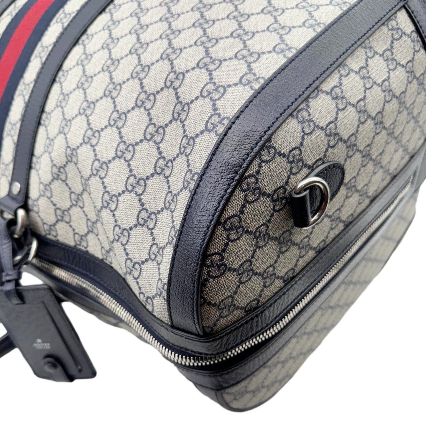 GUCCI Savoy Large GG Supreme Canvas Duffle Bag Navy Blue 724612
