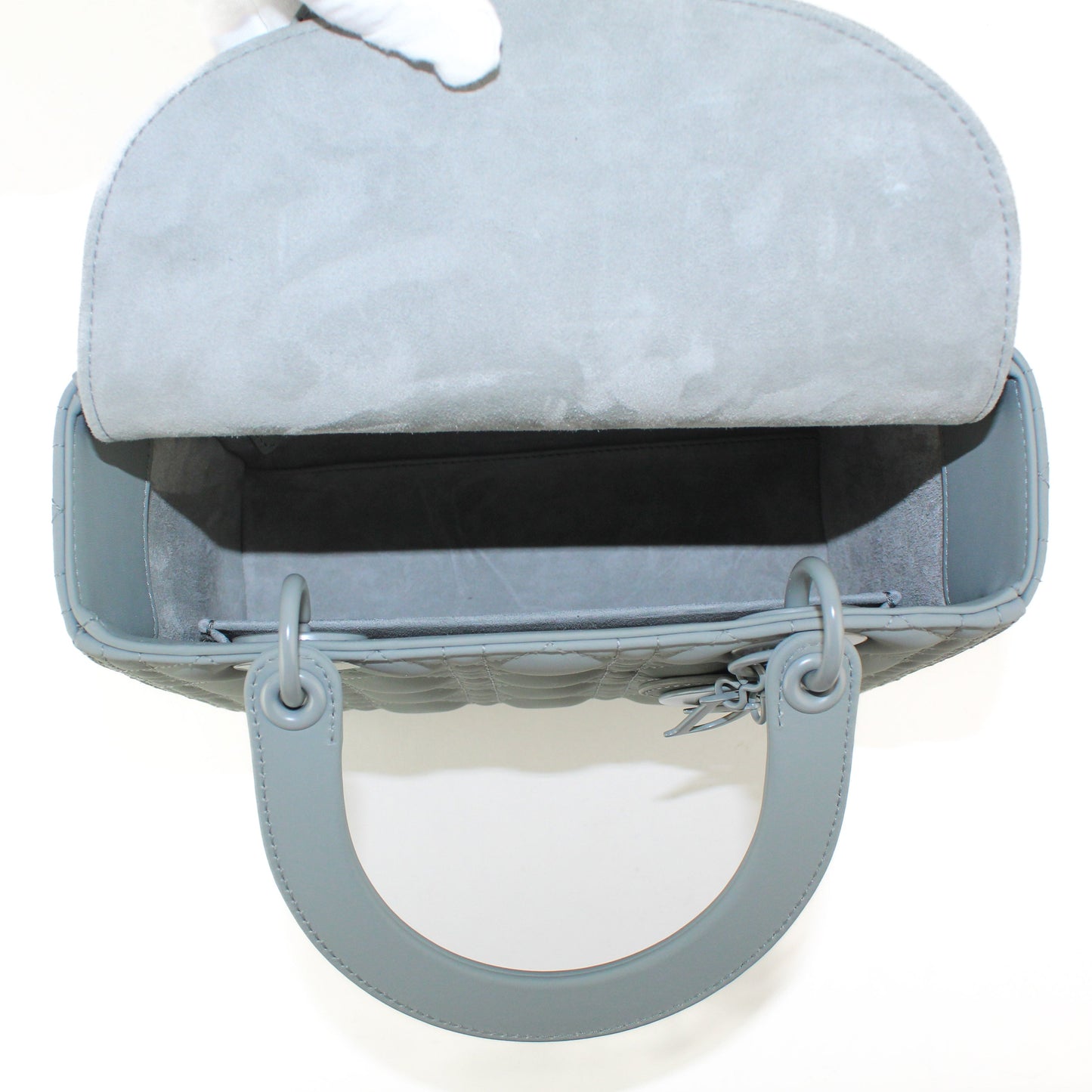 Dior Medium Lady Dior Bag in Gray Ultramatte Cannage Calfskin