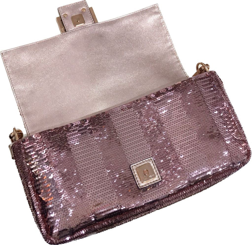 Fendi Baguette Pink Glitter sequins Never Worn