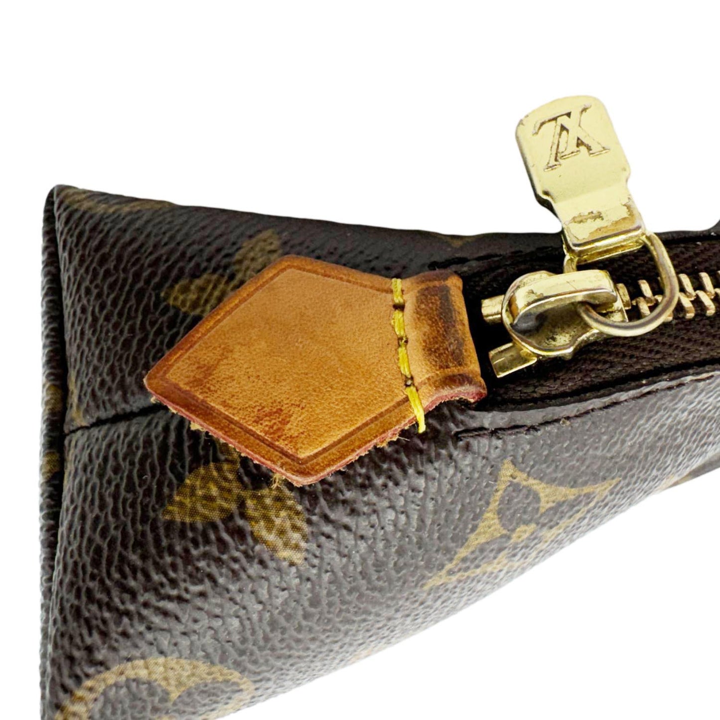 LOUIS VUITTON Monogram Canvas Cosmetic Pouch Brown