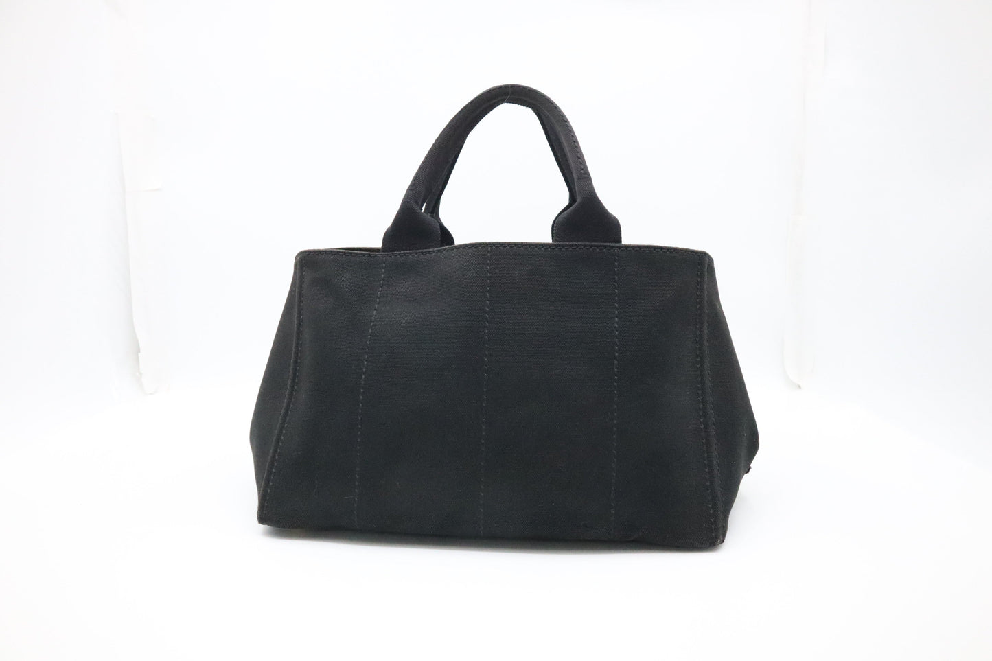 Prada Large Canapa Tote in Black Cotton Canvas