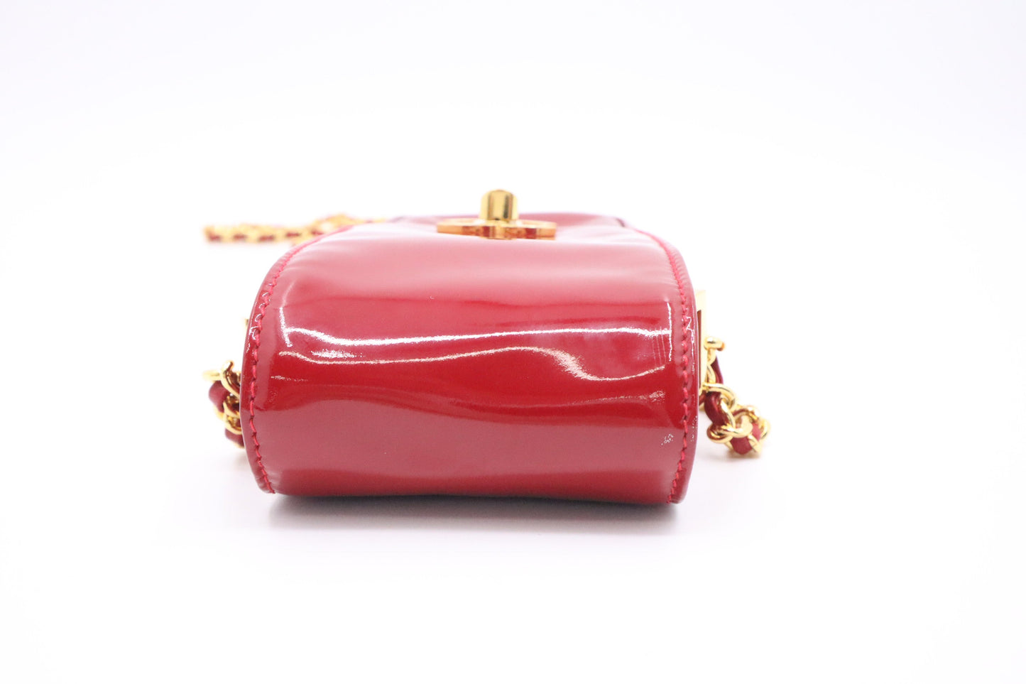 Chanel Chain Phone Case in Red Patent Leather