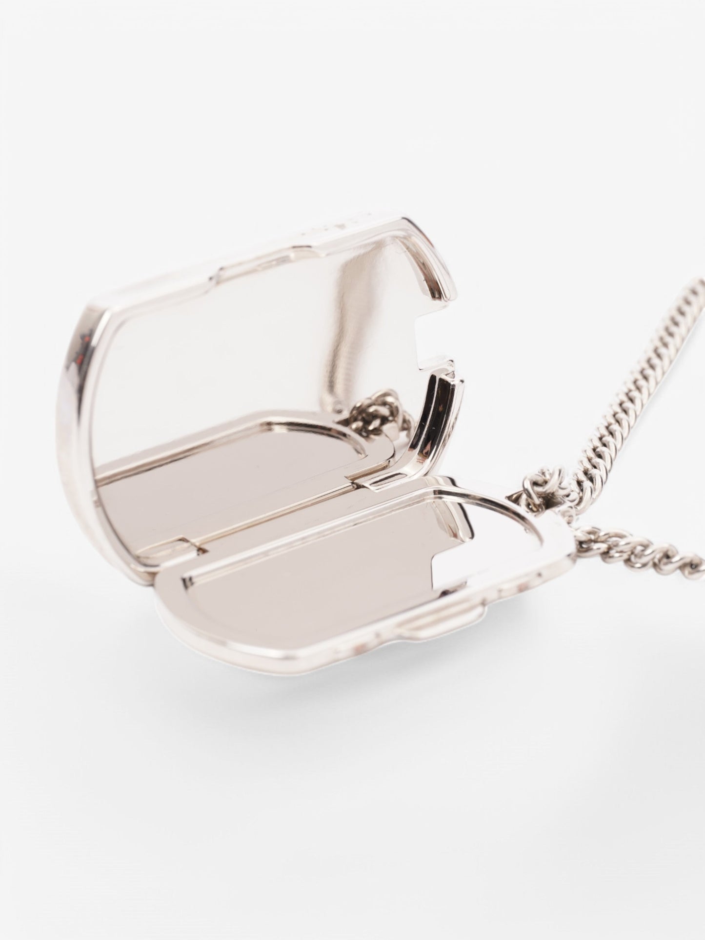 Louis Vuitton Palladium Monogram Locket Necklace Silver / Monogram Silver Sterling One size